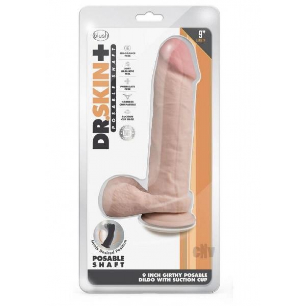 Dr Skin Plus Thick Pose Dildo 9 Vanilla - Blush Novelties