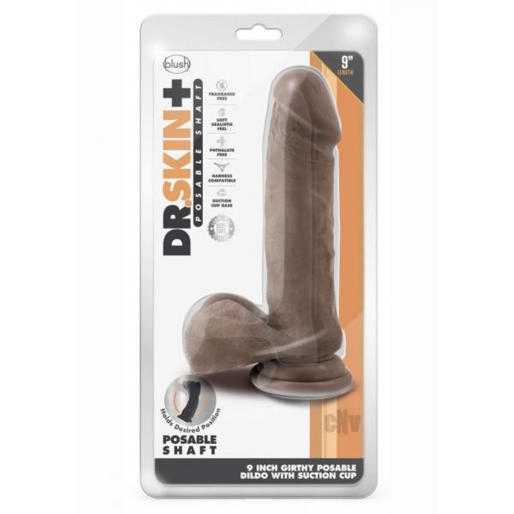 Dr Skin Plus Thick Pose Dildo 9 Choco - Blush Novelties