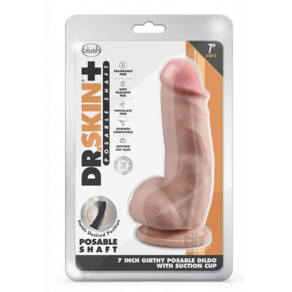 Dr Skin Plus Girth Pose Dildo - 7 Inches Vanilla