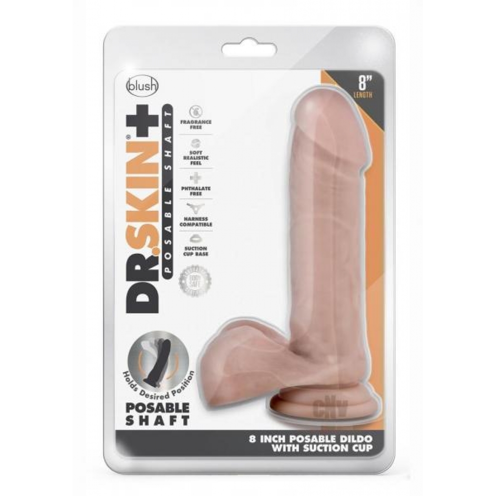 Dr Skin Plus Pose Dildo 8 Vanilla - Blush Novelties