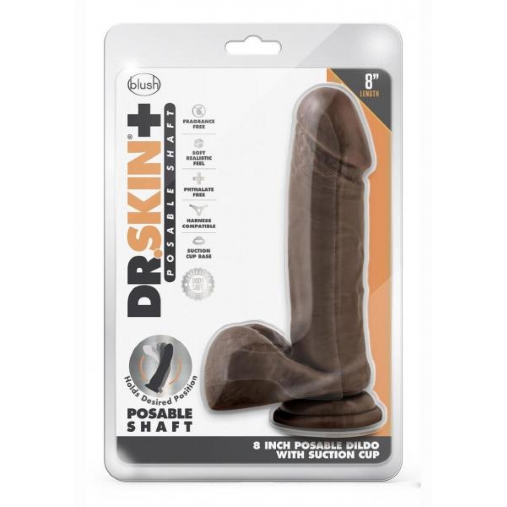 Dr Skin Plus Pose Dildo 8 Chocolate - Blush Novelties