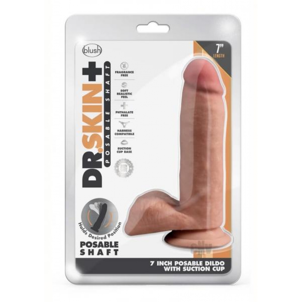 Dr Skin Plus Posable Dildo 7 Mocha - Blush Novelties