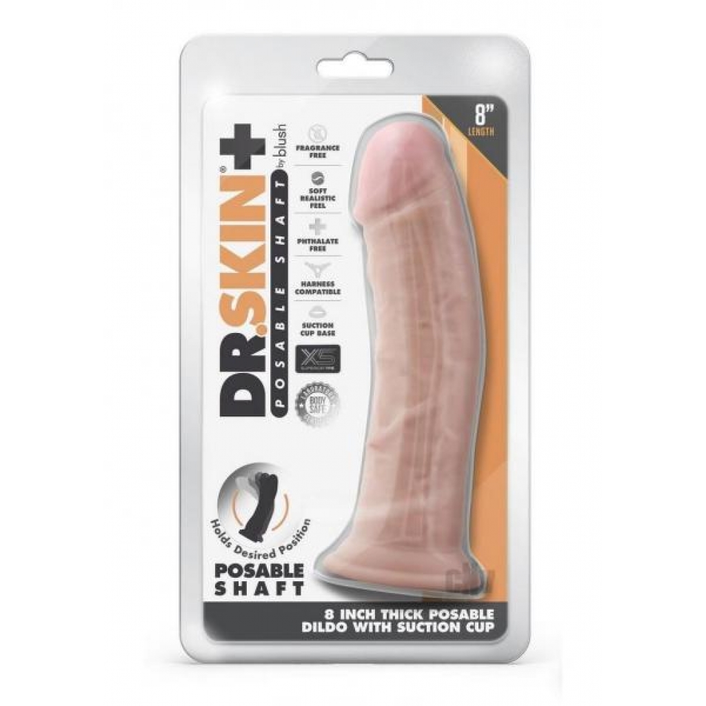 Dr Skin Plus Thick Pose Dildo 8 Vanilla - Blush Novelties