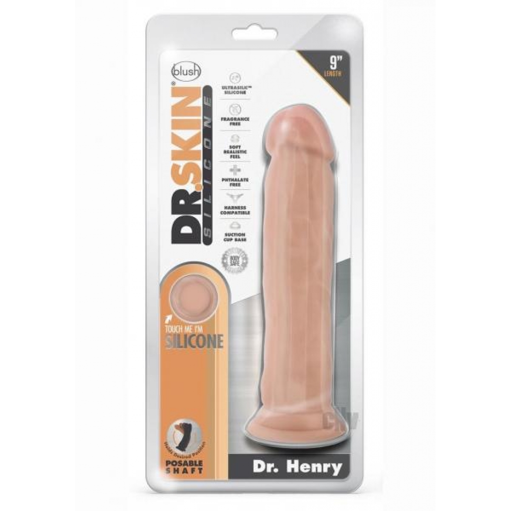 Dr Skin Silic Dr Henry 9 Dildo Vanilla - Blush Novelties