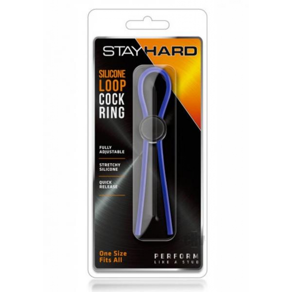 Stay Hard Silicone Loop Cock Ring Blue - Blush Novelties