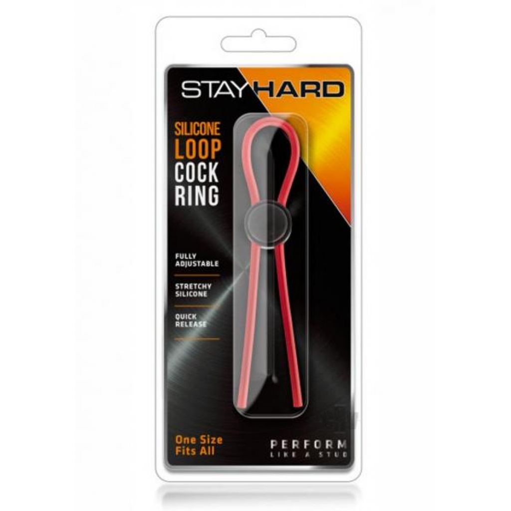 Stay Hard Silicone Loop Cock Ring Red - Blush Novelties