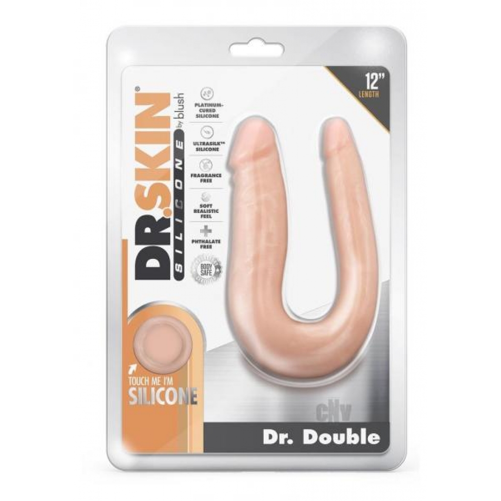 Dr Skin Silicone Double Dong - Vanilla