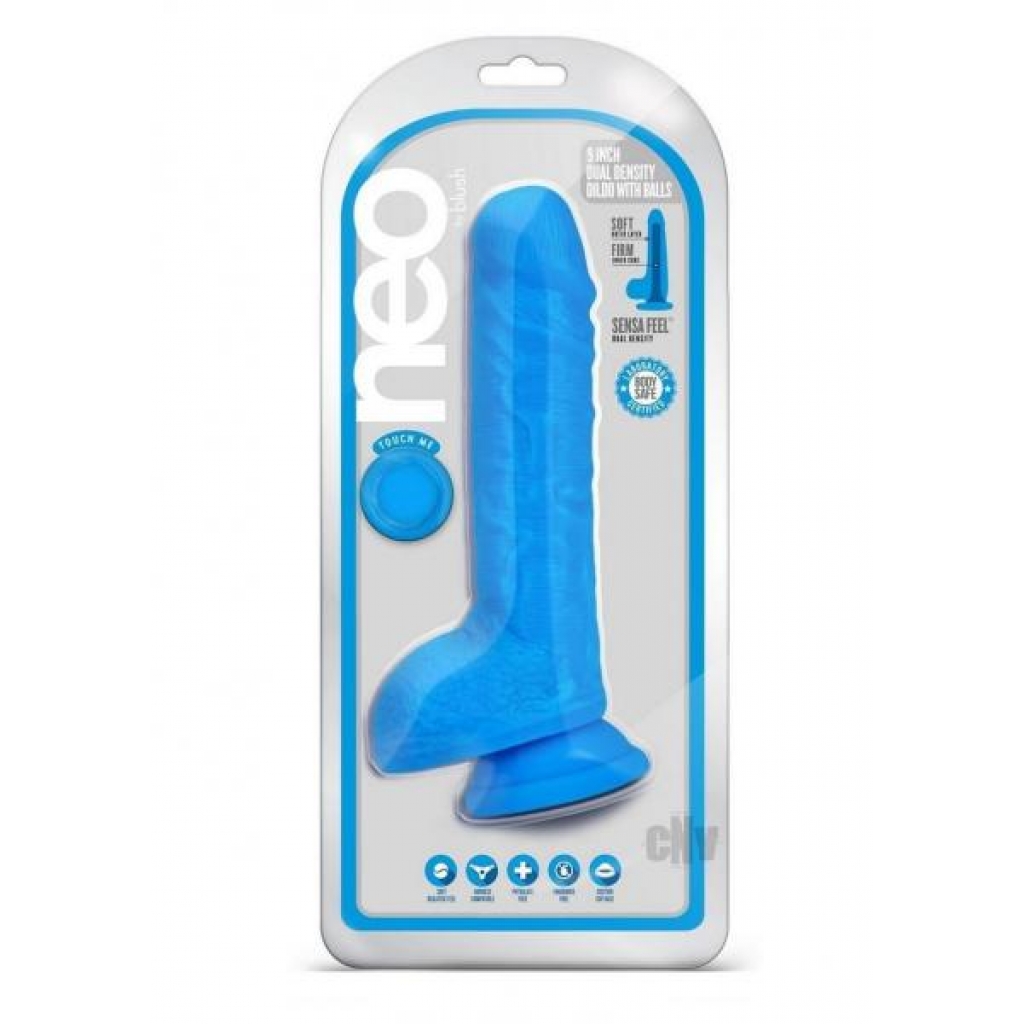 Neo Dual Density Dildo - 9 Inch Neon Blue