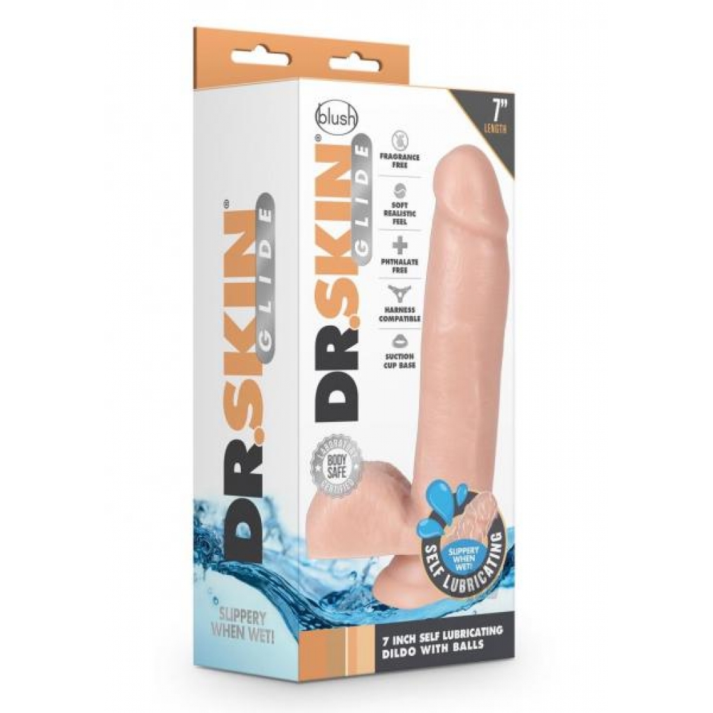 Dr. Skin Glide Self-Lubricating Dildo with Balls - 7