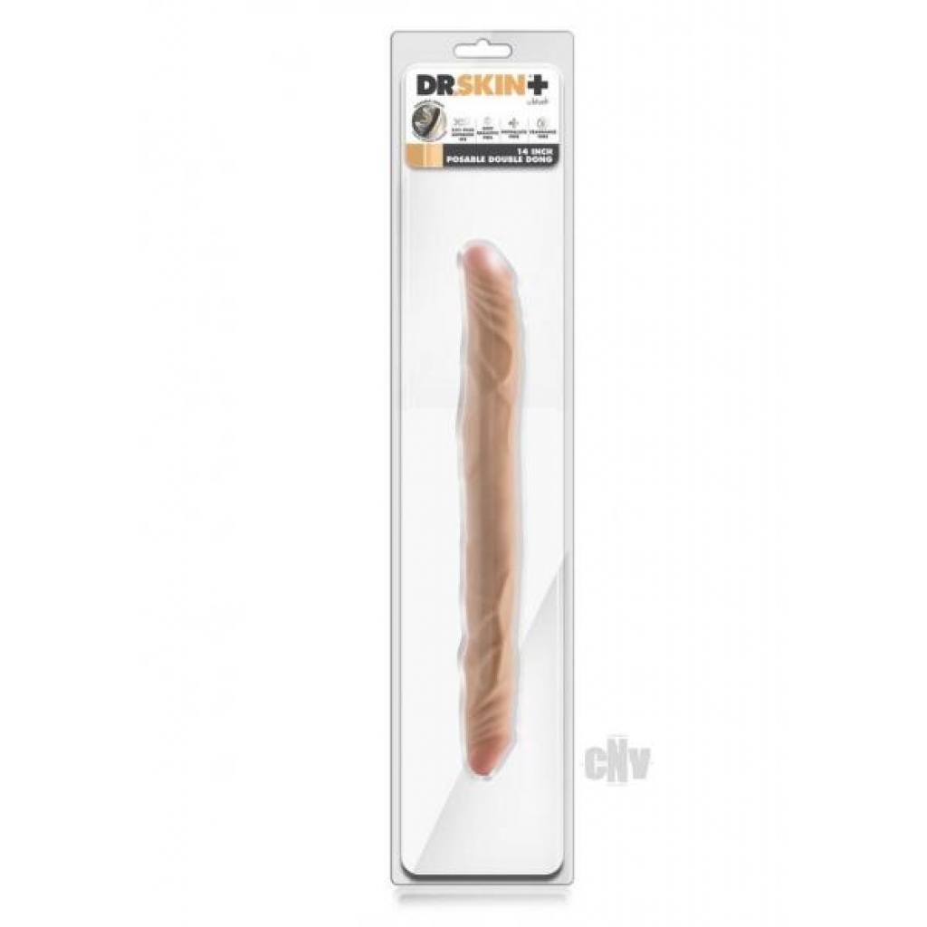 Dr. Skin Plus 14-Inch Posable Double Dong - Vanilla