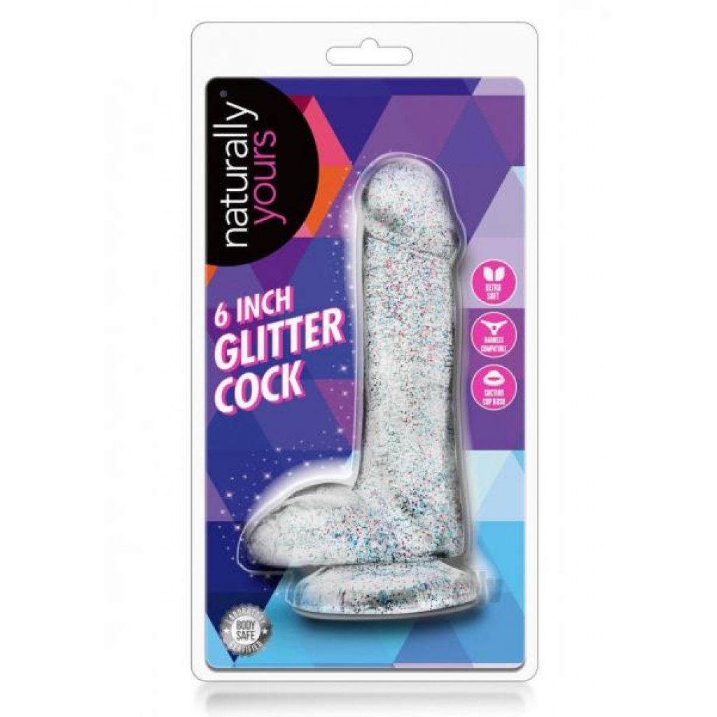 Naturally Yours Glitter Dong 6 Clear - Blush Novelties