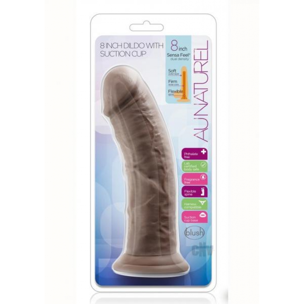 Au Naturel Dildo W/suction 8 Choco - Blush Novelties