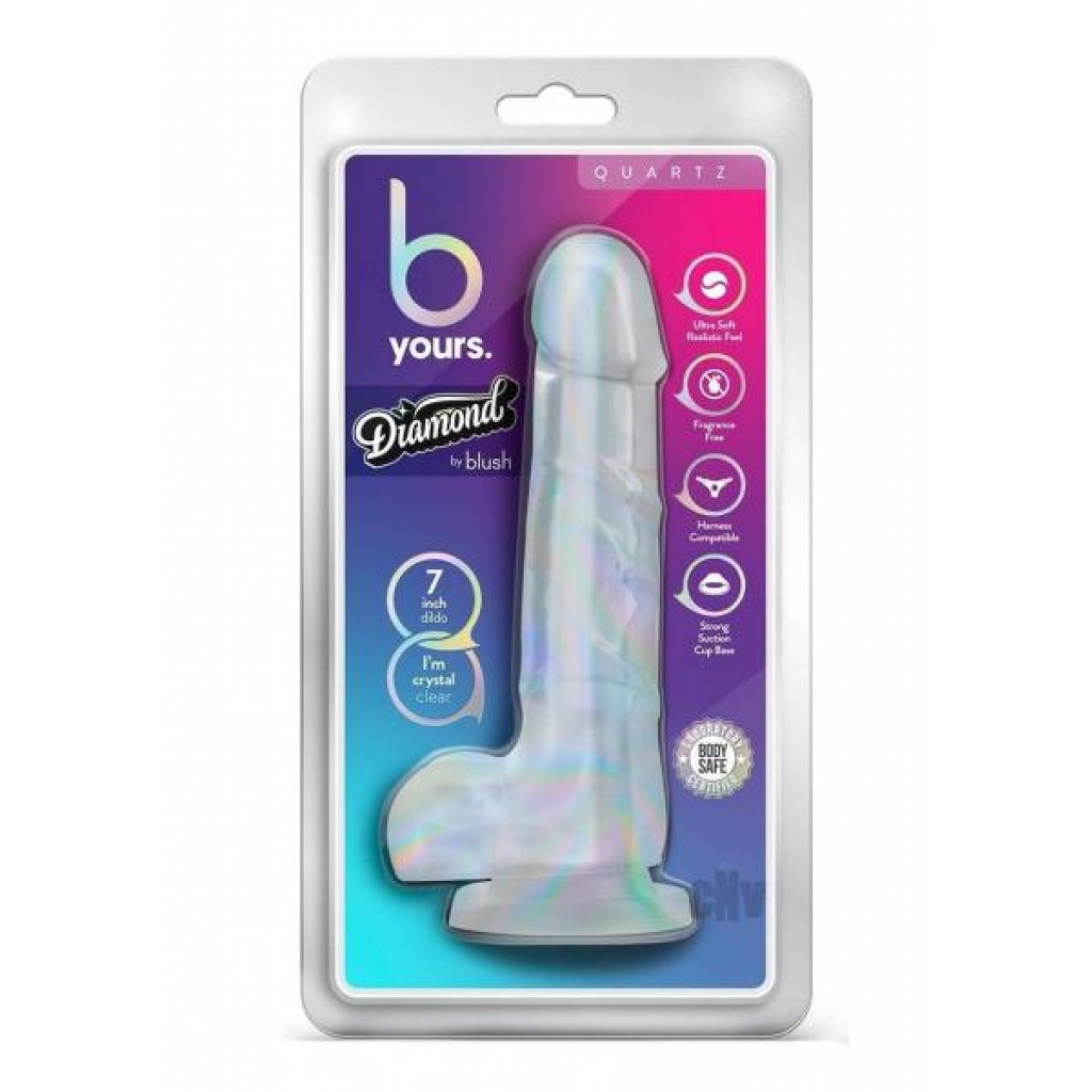 B Yours Diamond Quartz 7.5 - Clear Dildo