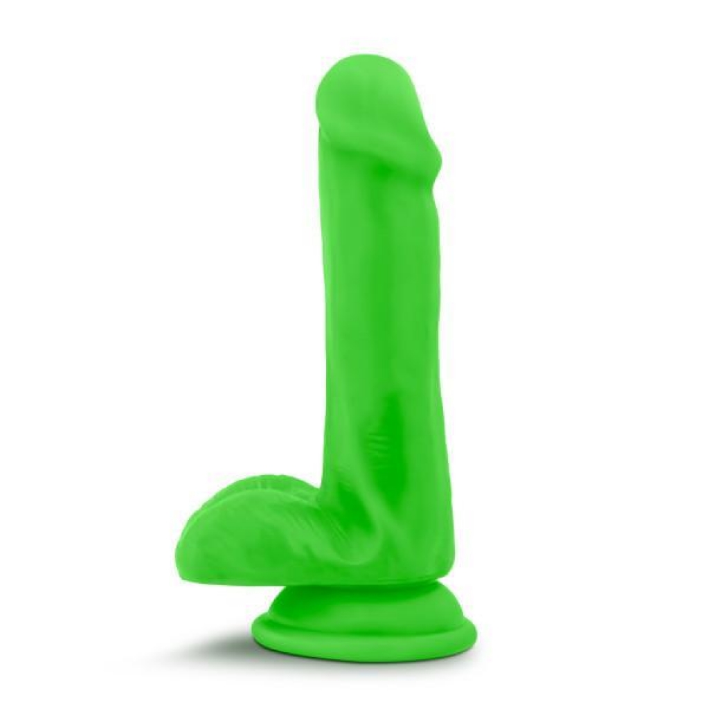 Neo 6 inches Dual Density Cock with Balls Green - Blush Novelties