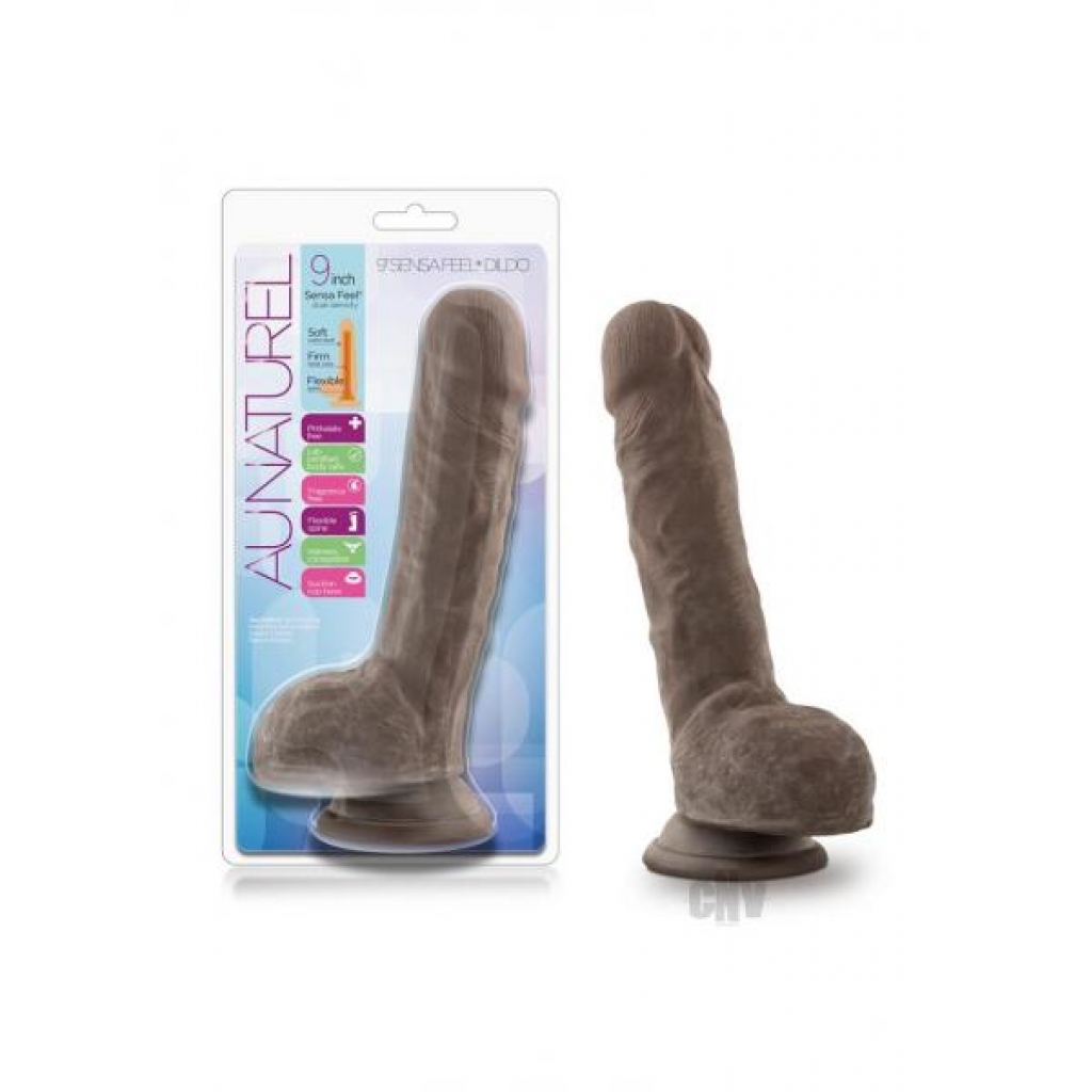 Au Naturel Sensa Feel Dildo - Chocolate 9 inches