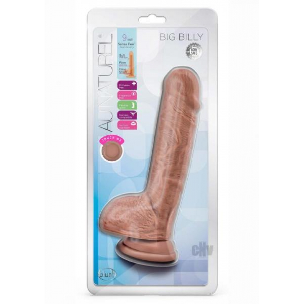 Au Naturel Big Billy Dildo - 9 Inch Mocha