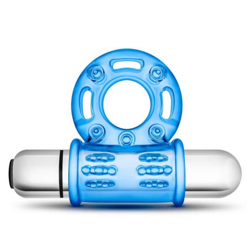 Stay Hard 10 Function Vibrating Bull Ring Blue - Blush Novelties