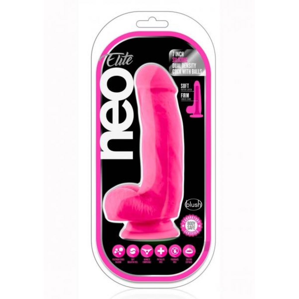 Neo Elite Dd Cock W/balls 7 Pink - Blush Novelties