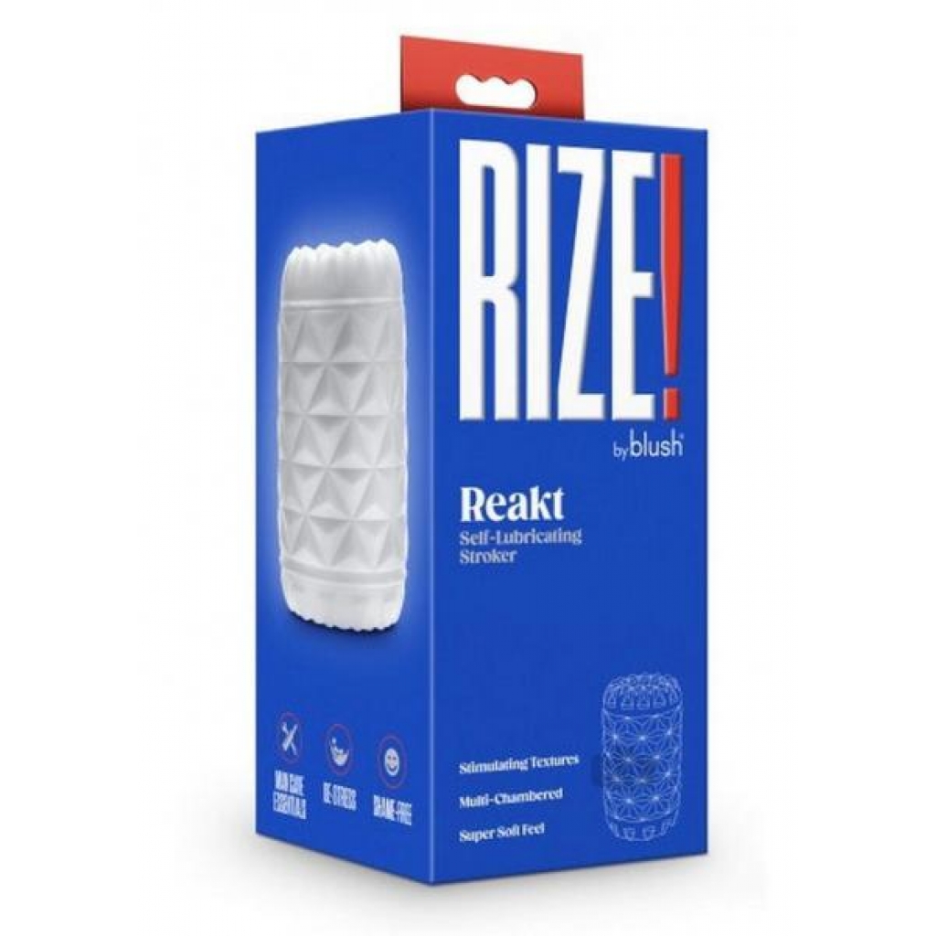 Rize Reakt Self Lube Stroker White - Blush Novelties