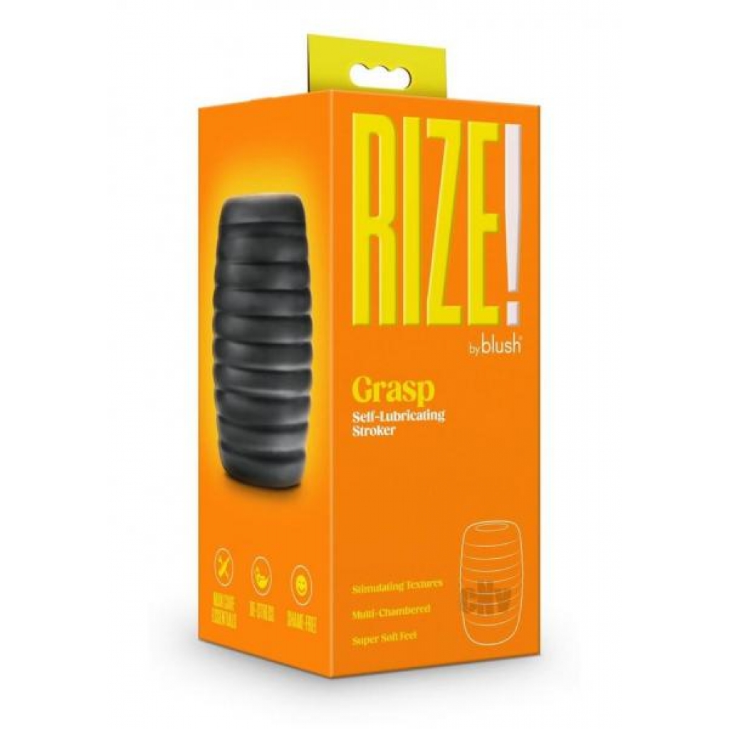 Rize Grasp Self Lube Stroker Black - Blush Novelties