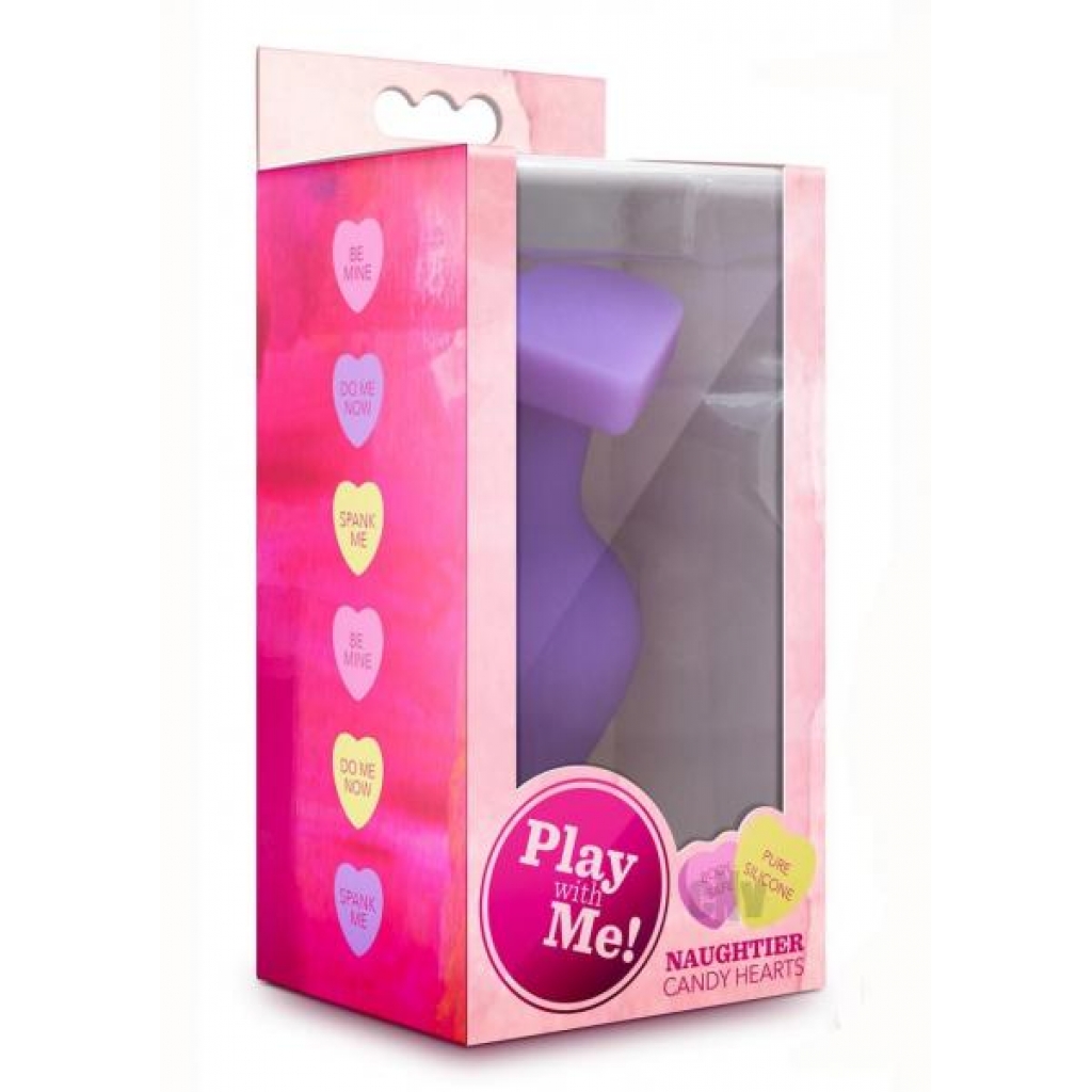 Naughtier Candy Heart Butt Plug - Purple