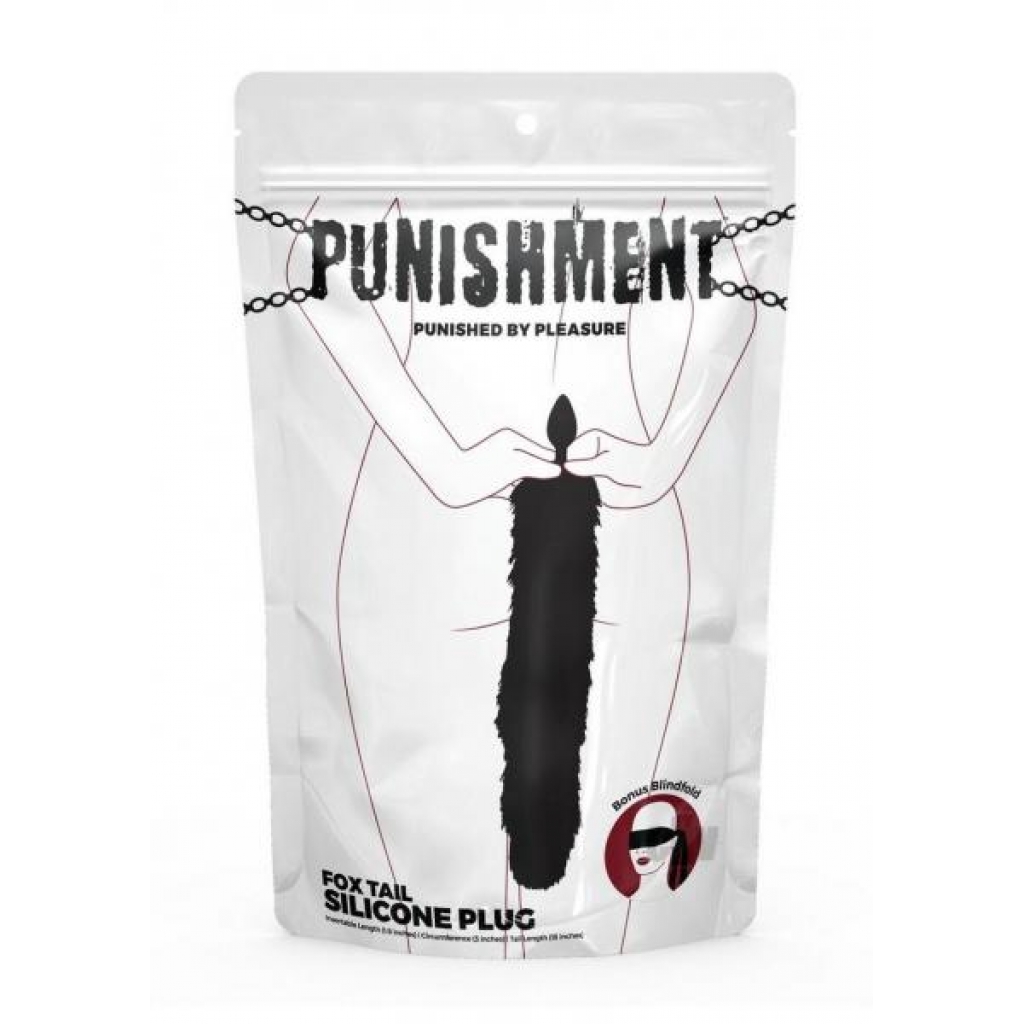 Punishment Fox Tail Butt Plug - Black - Bms  Enterprises