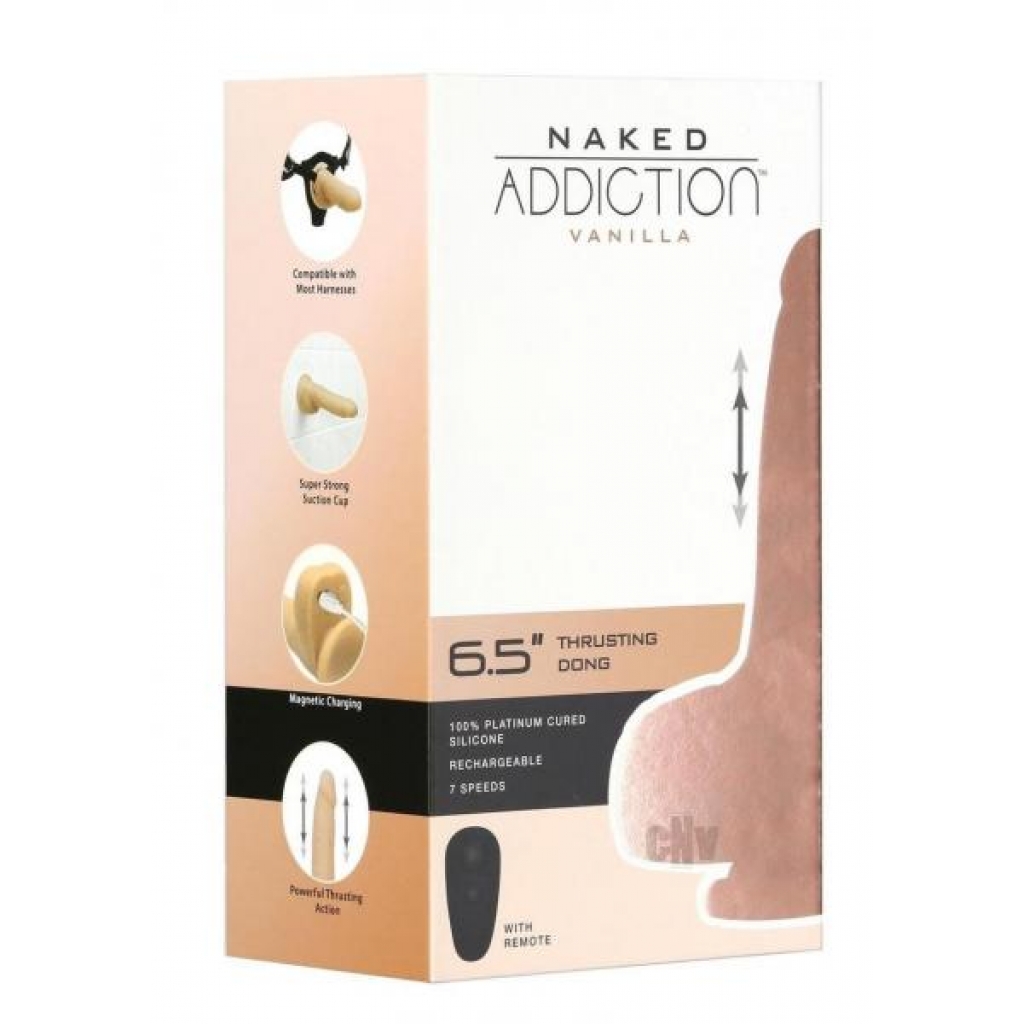 Naked Addiction Thrusting Remote Control Dong - 6.5 inches