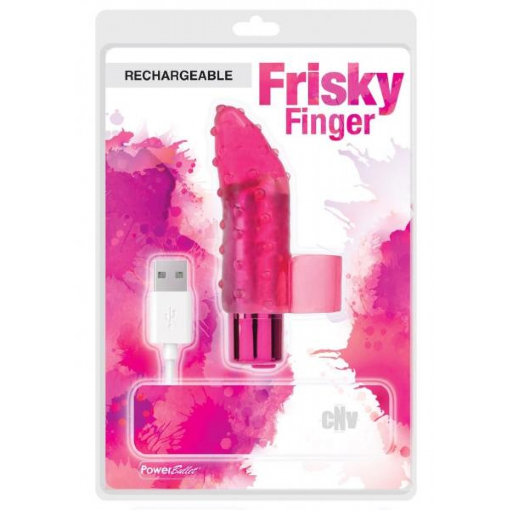 Rechargeable PowerBullet Finger Vibe - Frisky Pink