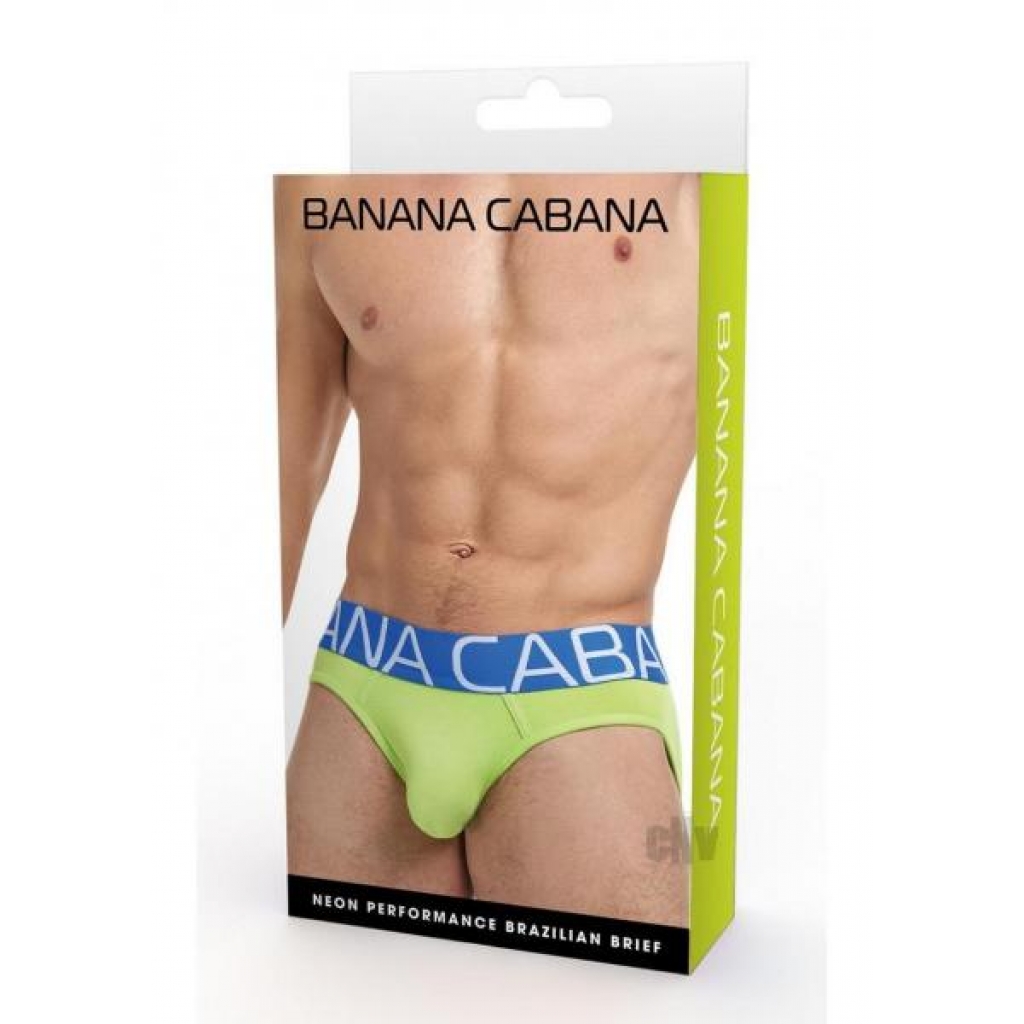 Banana Cabana Neon Brief - L/XL Green