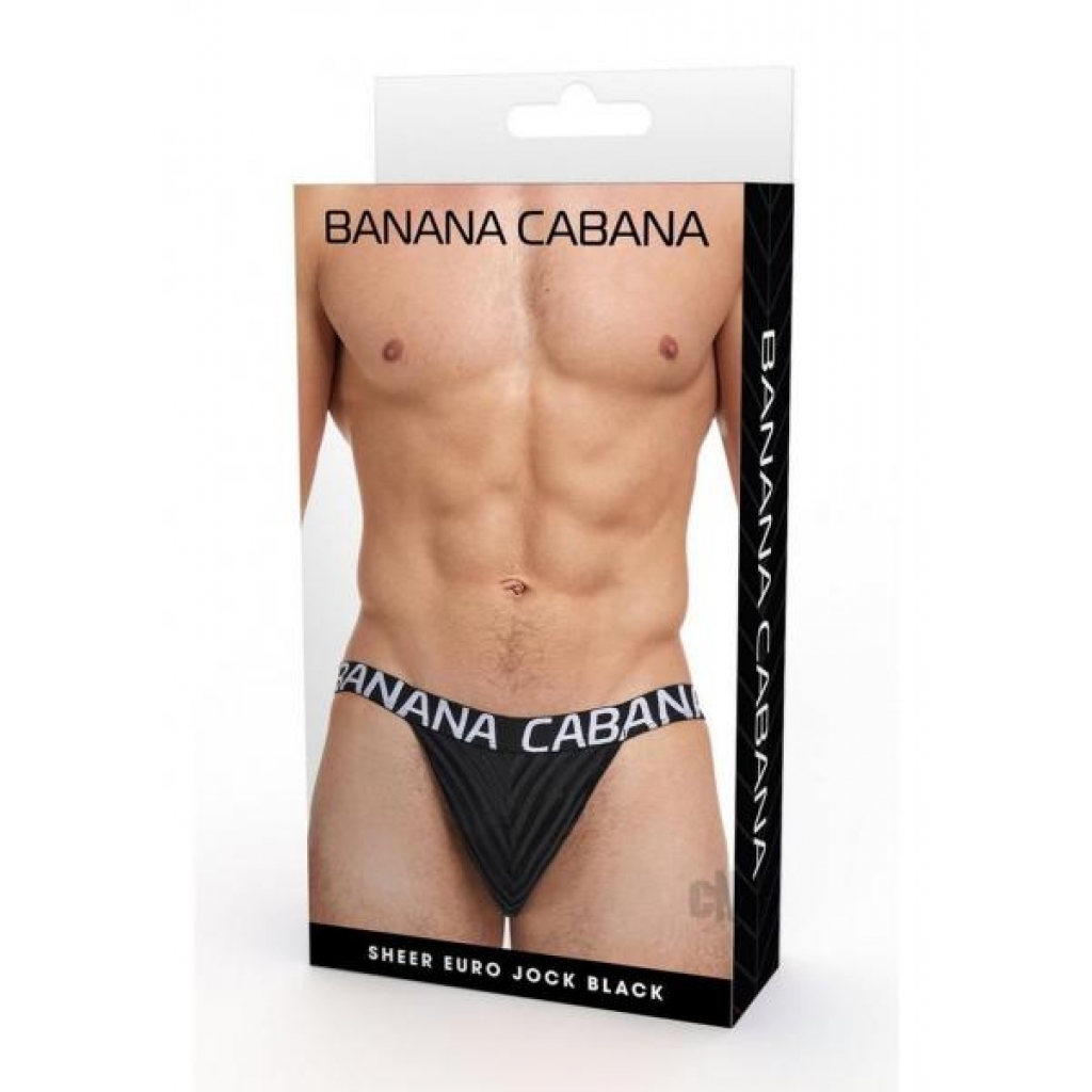 Banana Cabana Sheer Jock L/xl Black - Boyztown Marketing