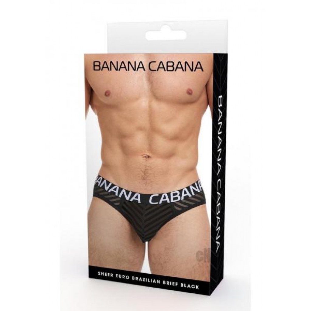 Banana Cabana Sheer Bikini L/xl Black - Boyztown Marketing