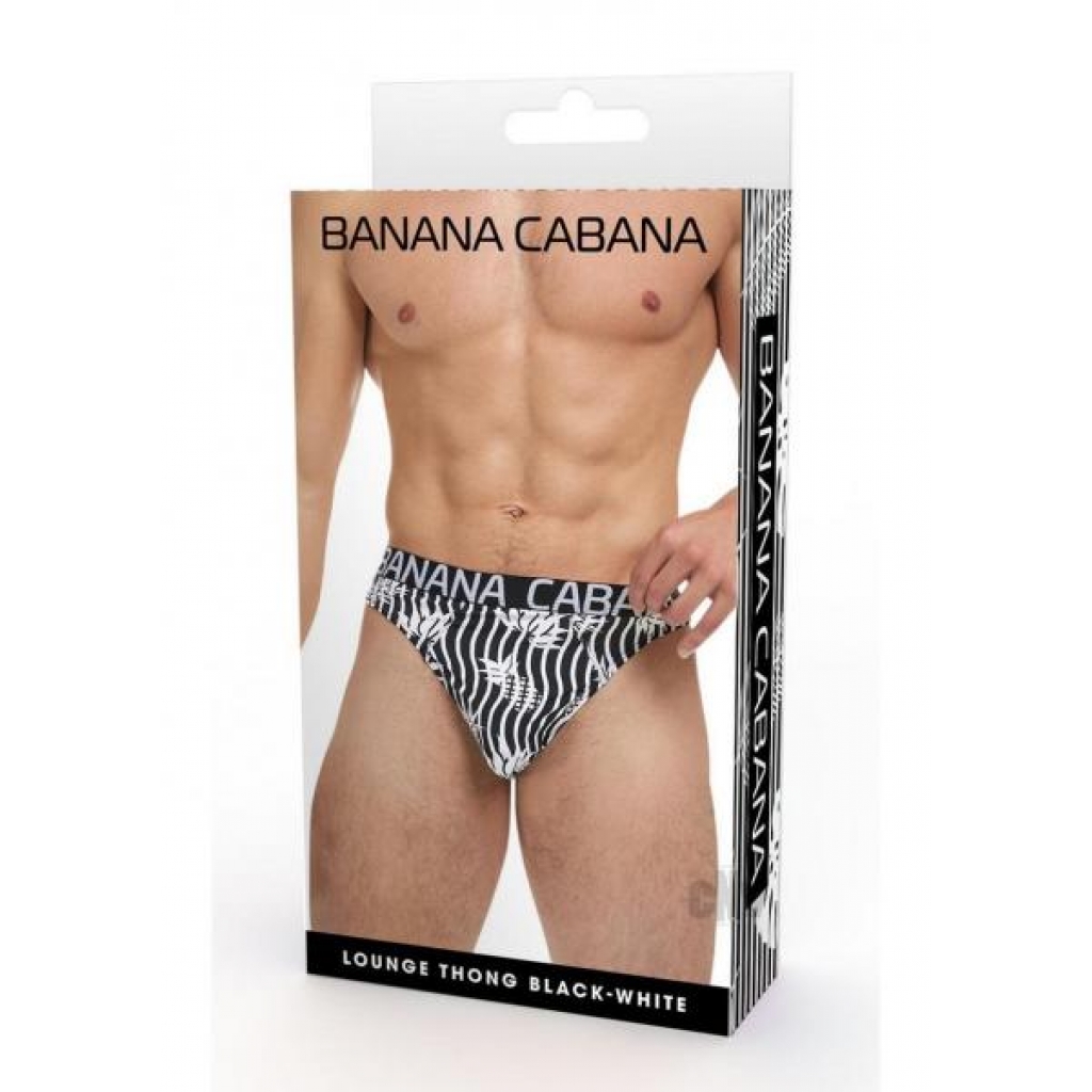 Banana Cabana Thong Large/X-Large Black/White