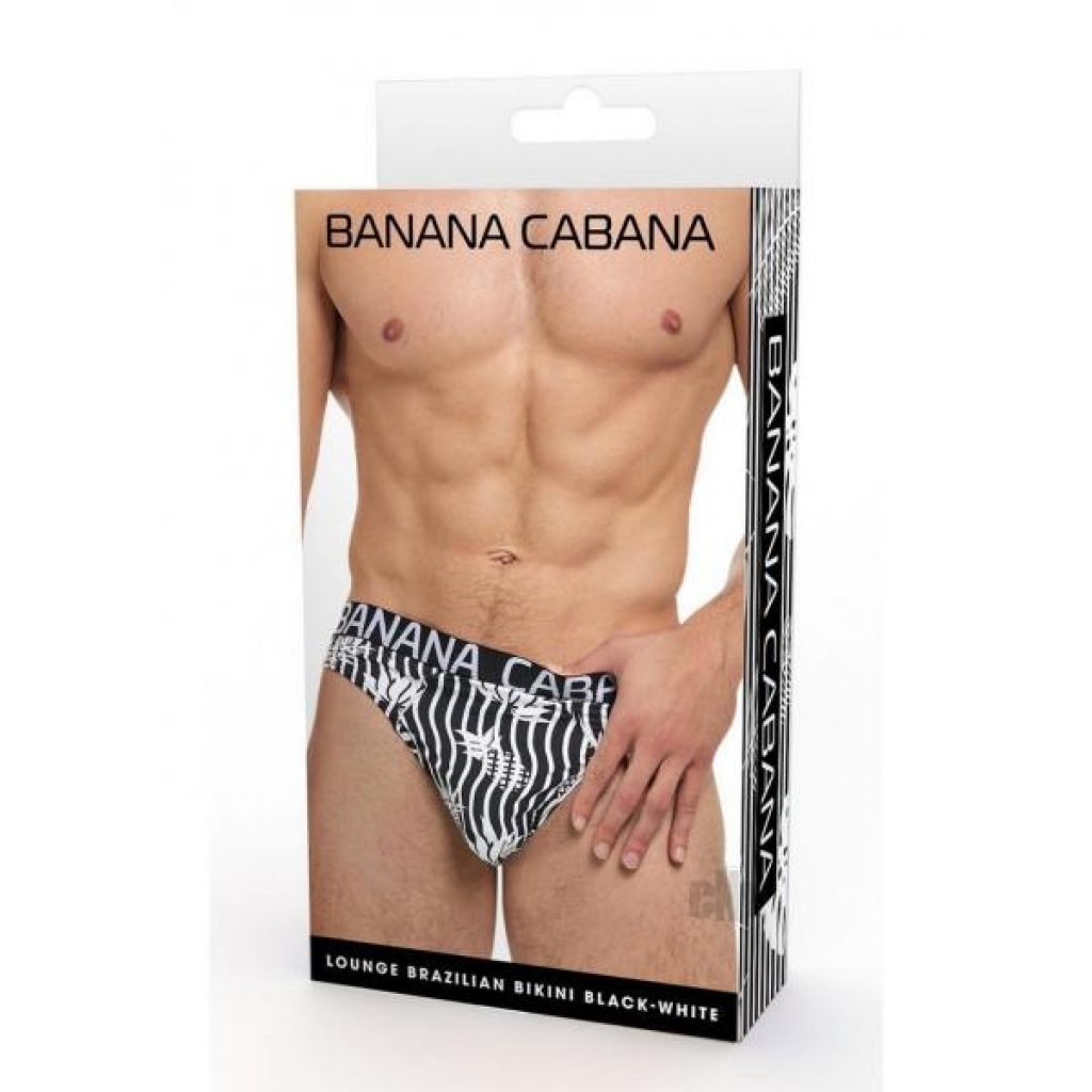 Banana Cabana Bikini - Large/XL - Black/White