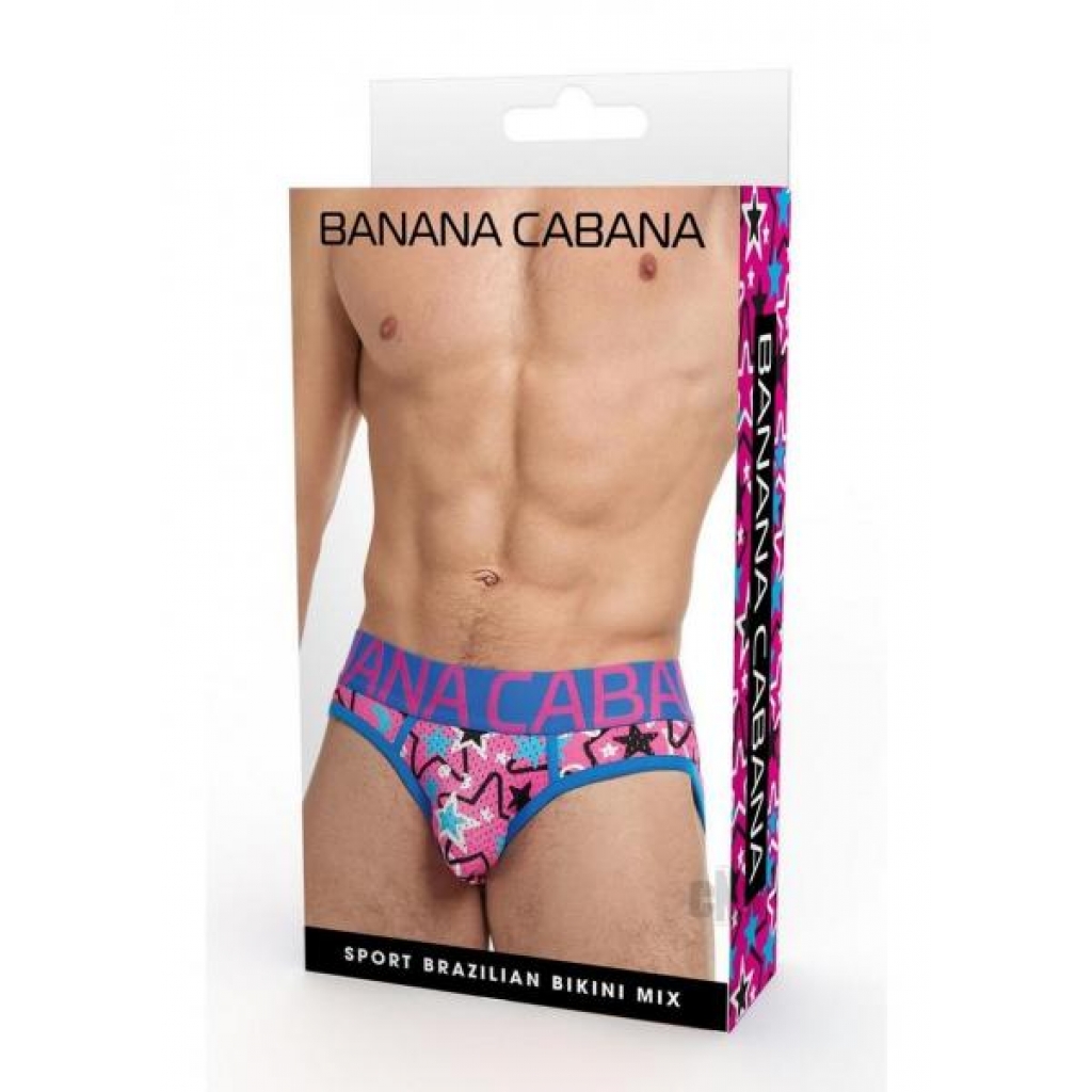 Banana Cabana Sports Bikini Lg/xl Multi