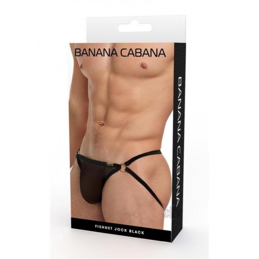 Banana Cabana Fishnet Jock Mesh - Large/XL Black