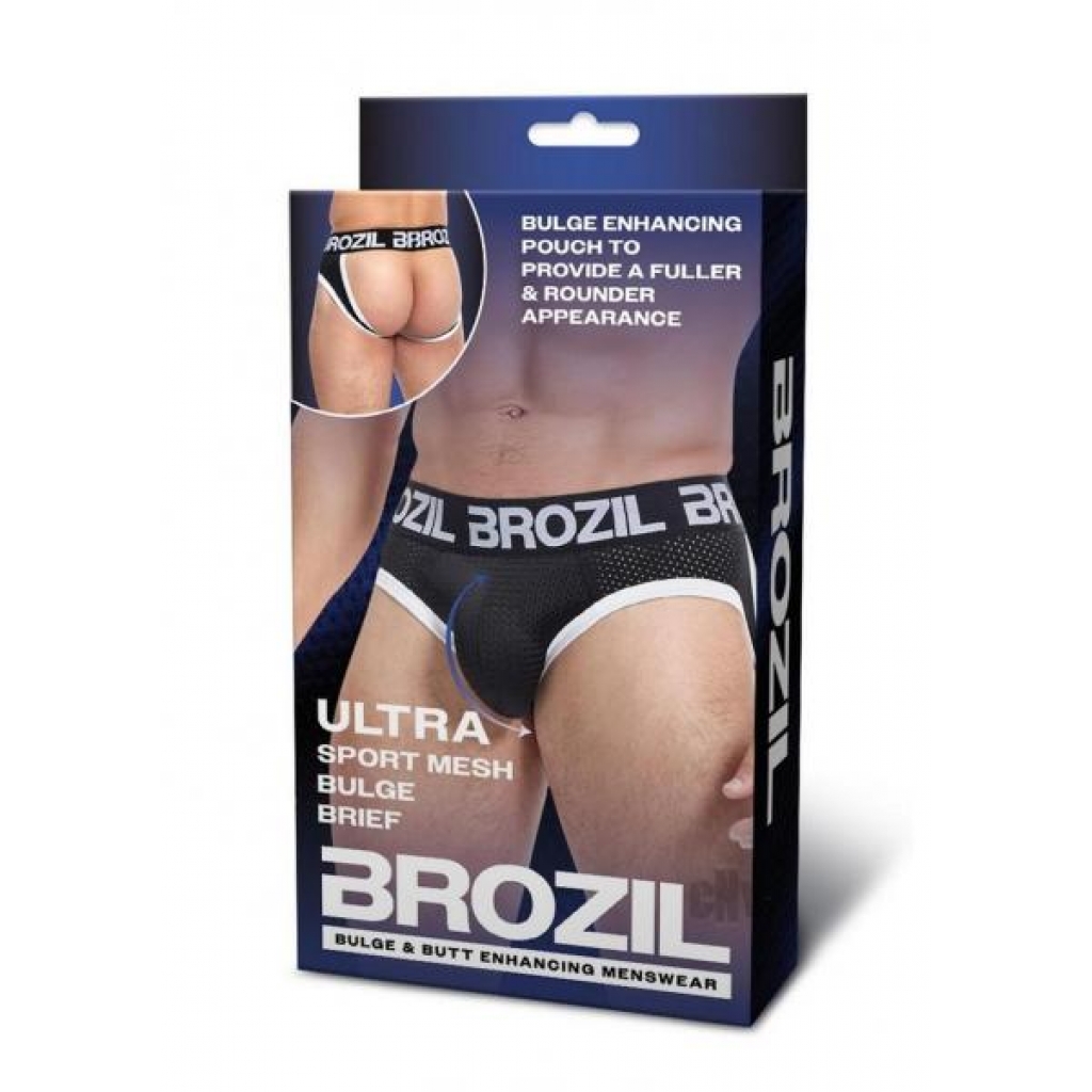 Brozil Open Back Mesh Brief - Black S/M