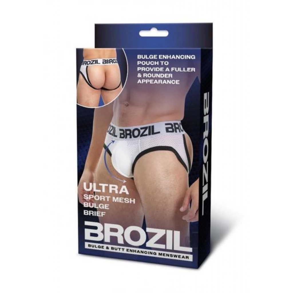 Brozil Open Back Mesh Brief - L/XL White