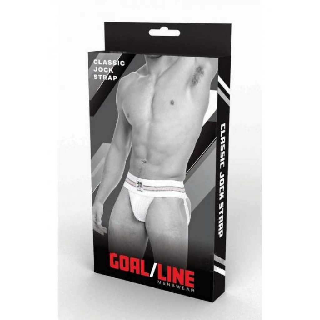 Goal Line Class Jockstrap - White LXL