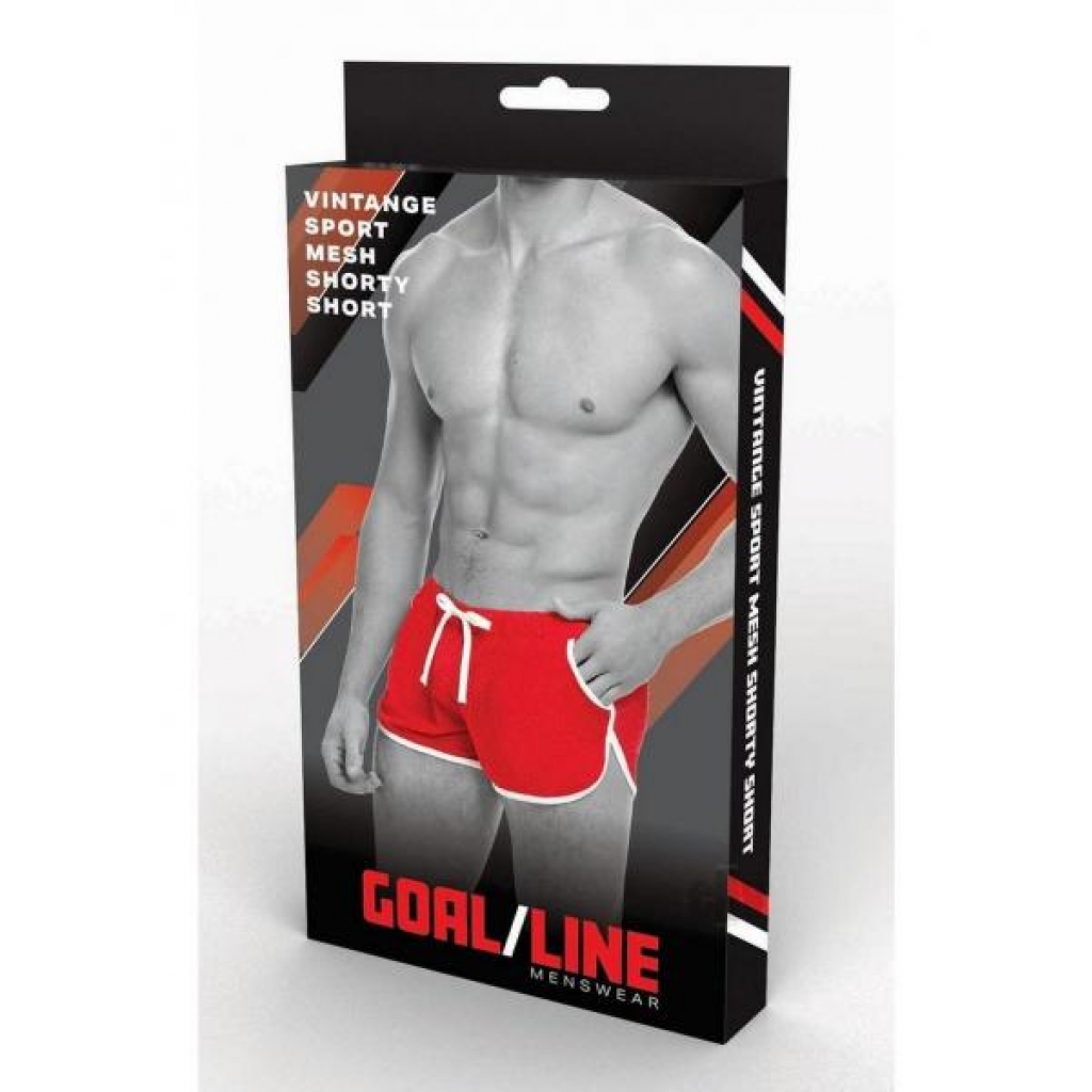 Goal Line Side Split Mesh Short S/m Red - Boyztown Marketing