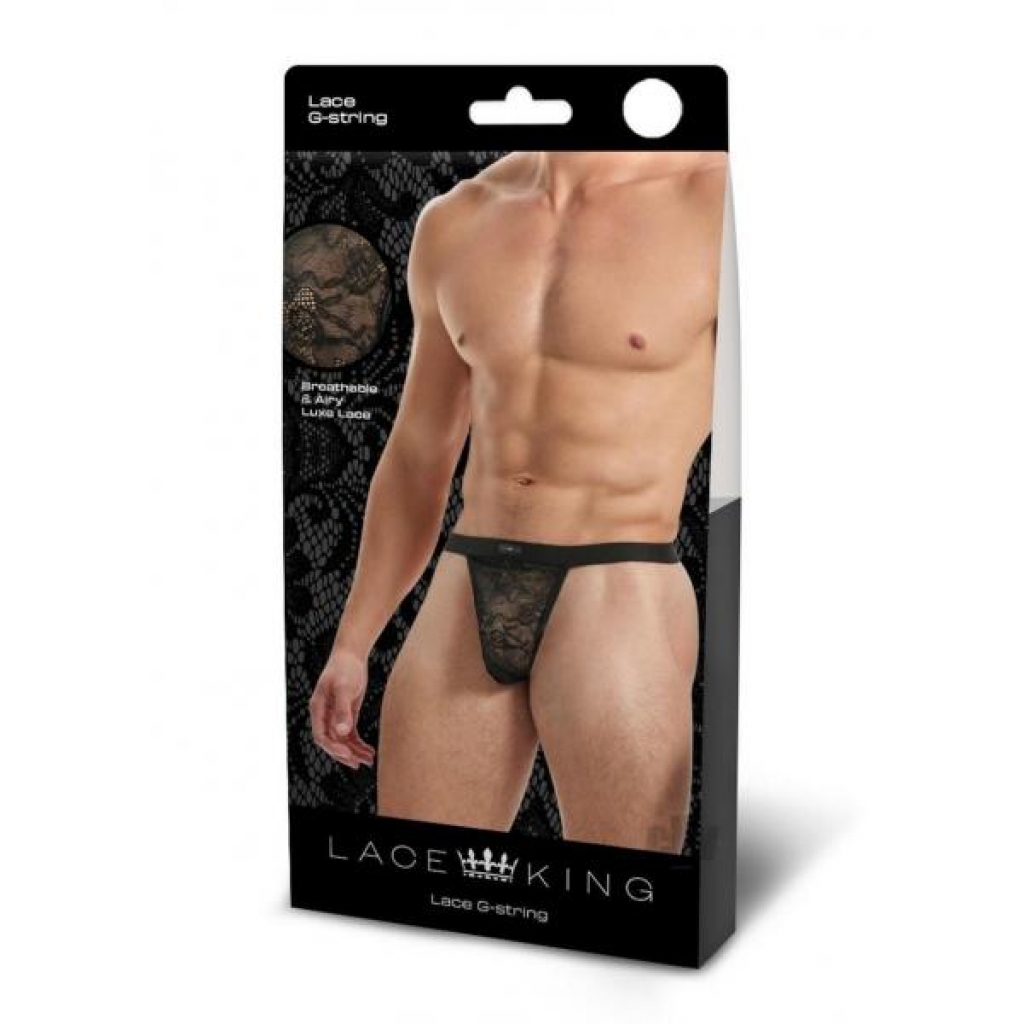 Lace King Lace Gstring S/m Blk - Boyztown Marketing