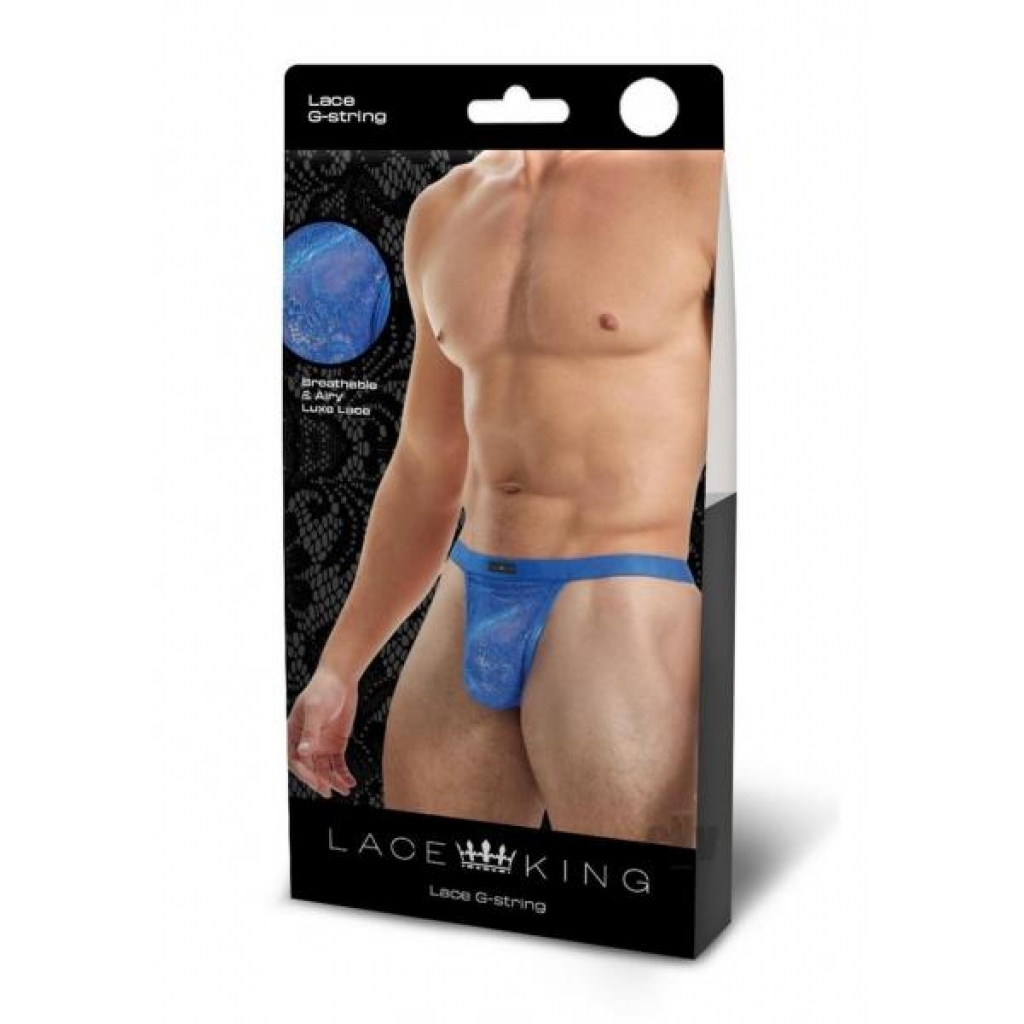 Lace King Lace Gstring S/m Blu - Boyztown Marketing