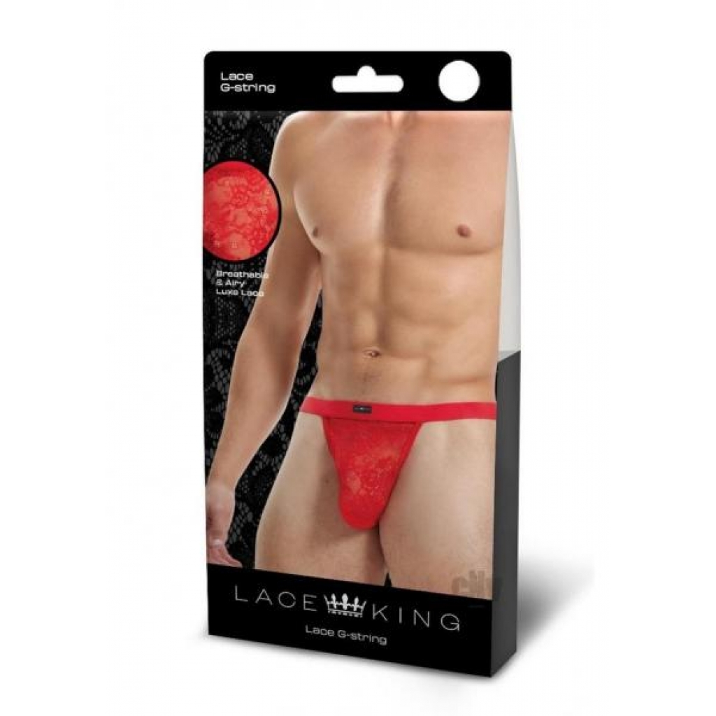 Lace King Lace Gstring L/xl Red - Boyztown Marketing