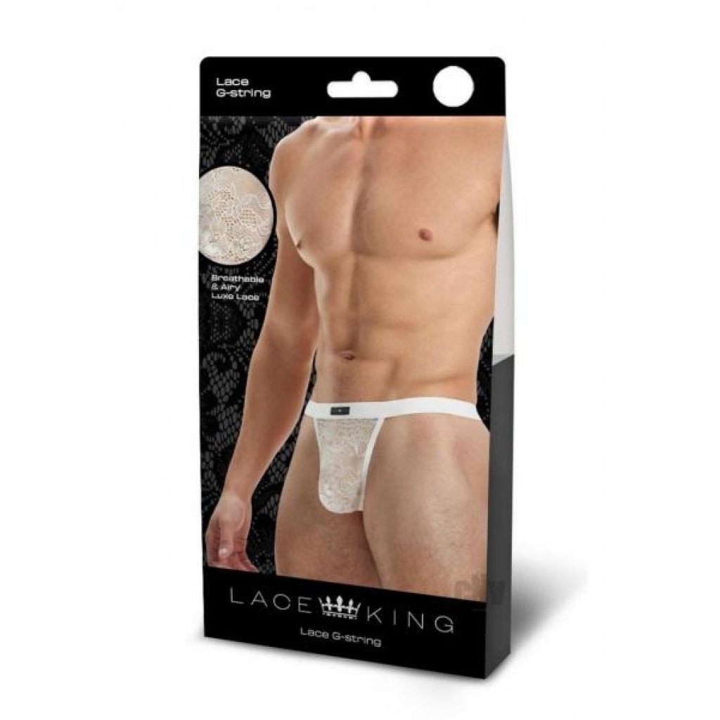 Lace King Lace G-String - L/XL - White