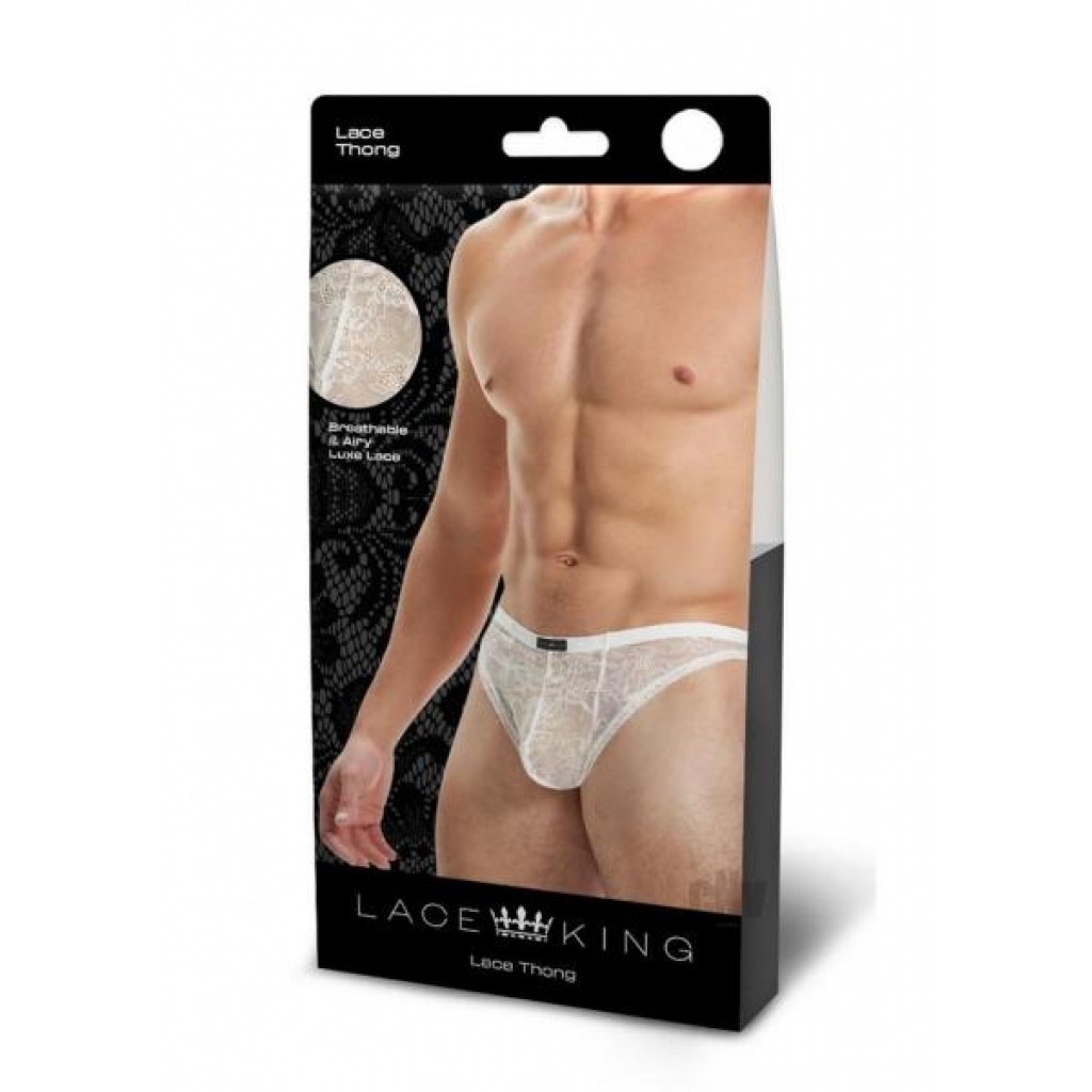 Lace King Lace Thong L/xl Wht - Boyztown Marketing