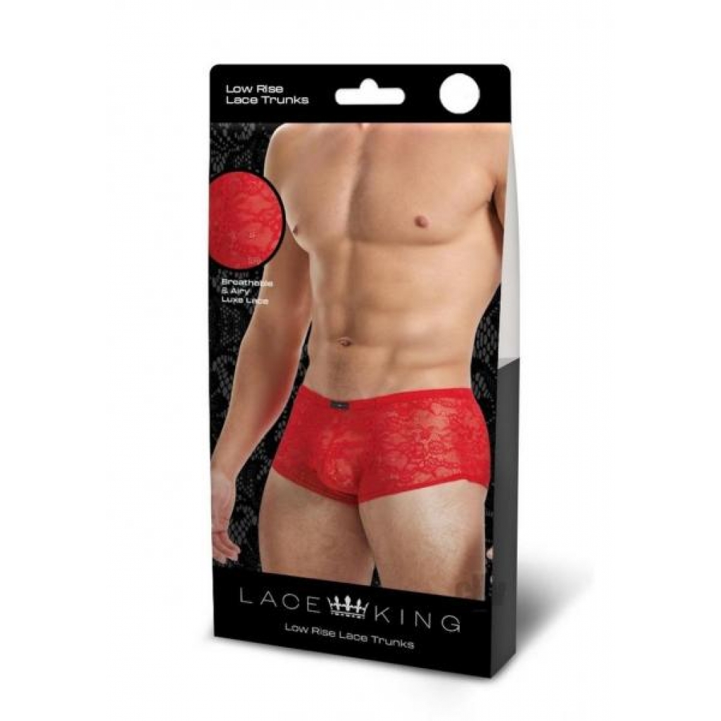 Lace King Lace Trunks S/m Red - Boyztown Marketing