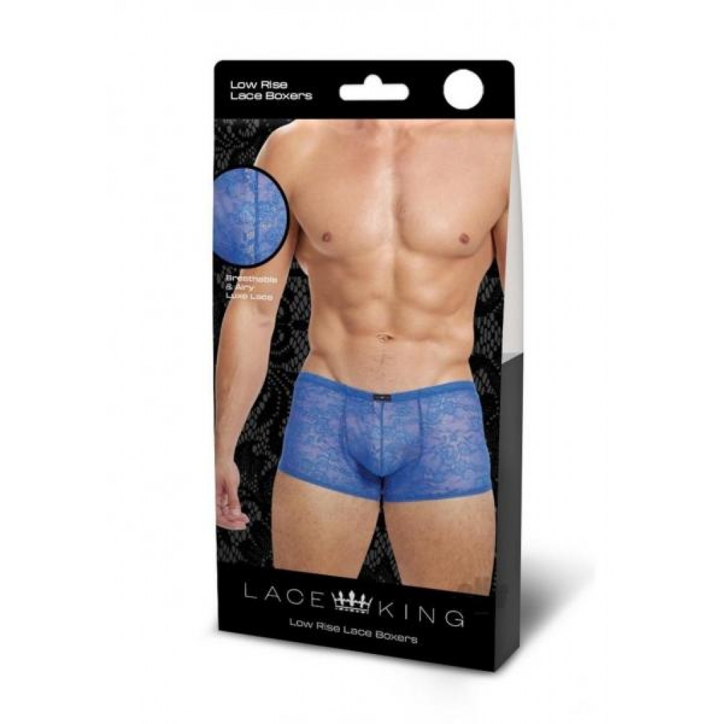 Lace King Lace Trunks S/m Blu - Boyztown Marketing