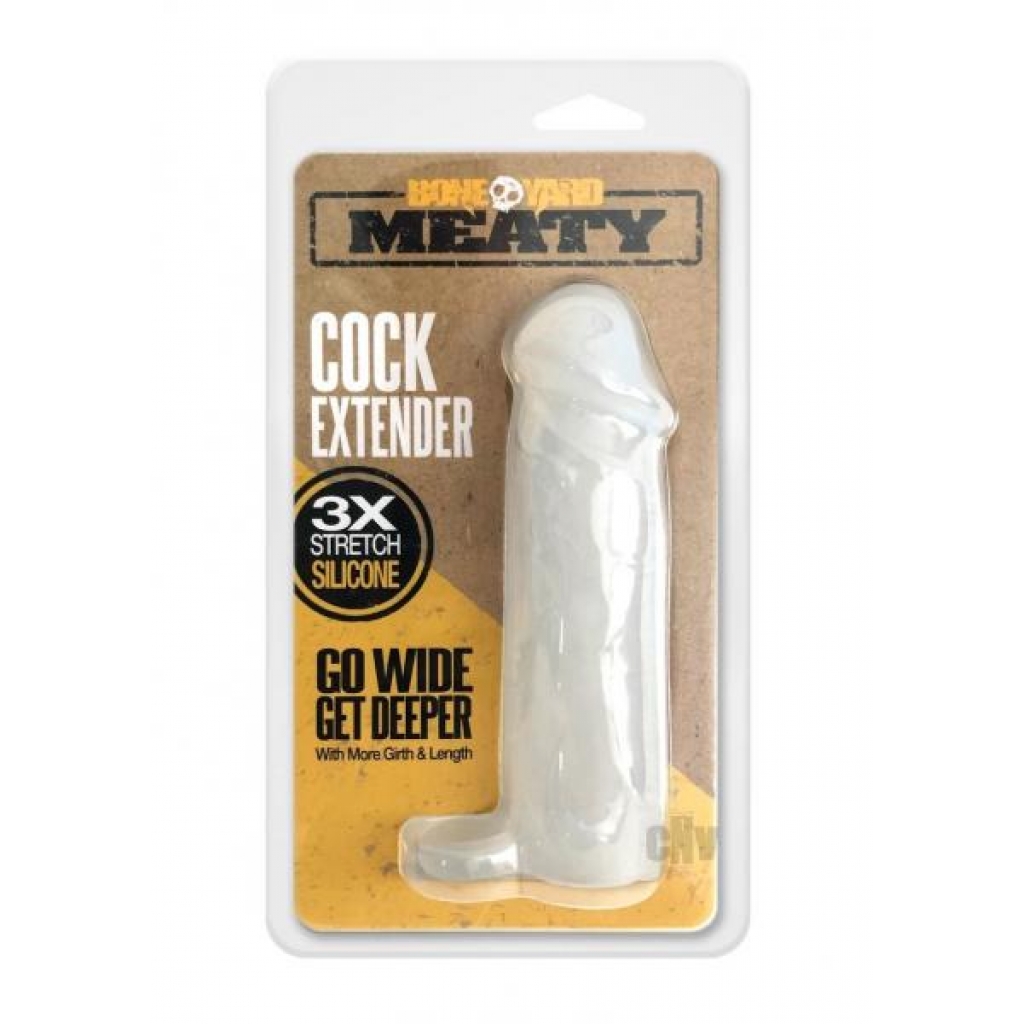 Boneyard Meaty Cock Extender Clear Frost - Rascal Toys