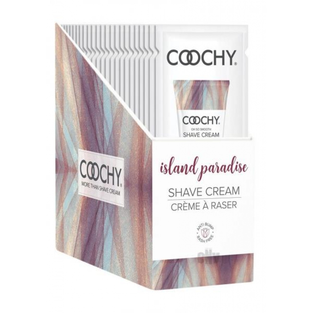 Coochy Shave Cream Island Paradise Foil 15ml 24pc Display - Classic Erotica