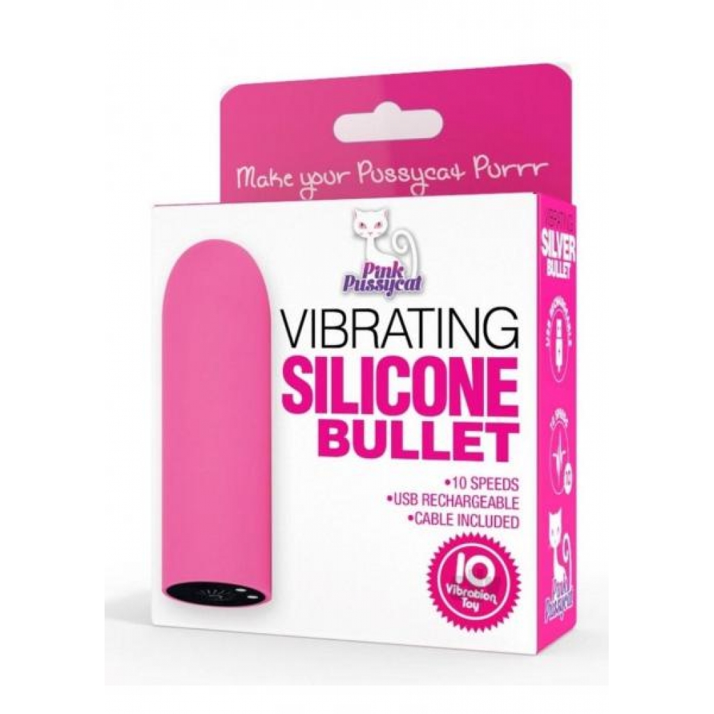 Pink Pussycat Vibrating Silicone Bullet - Cousins Group Inc