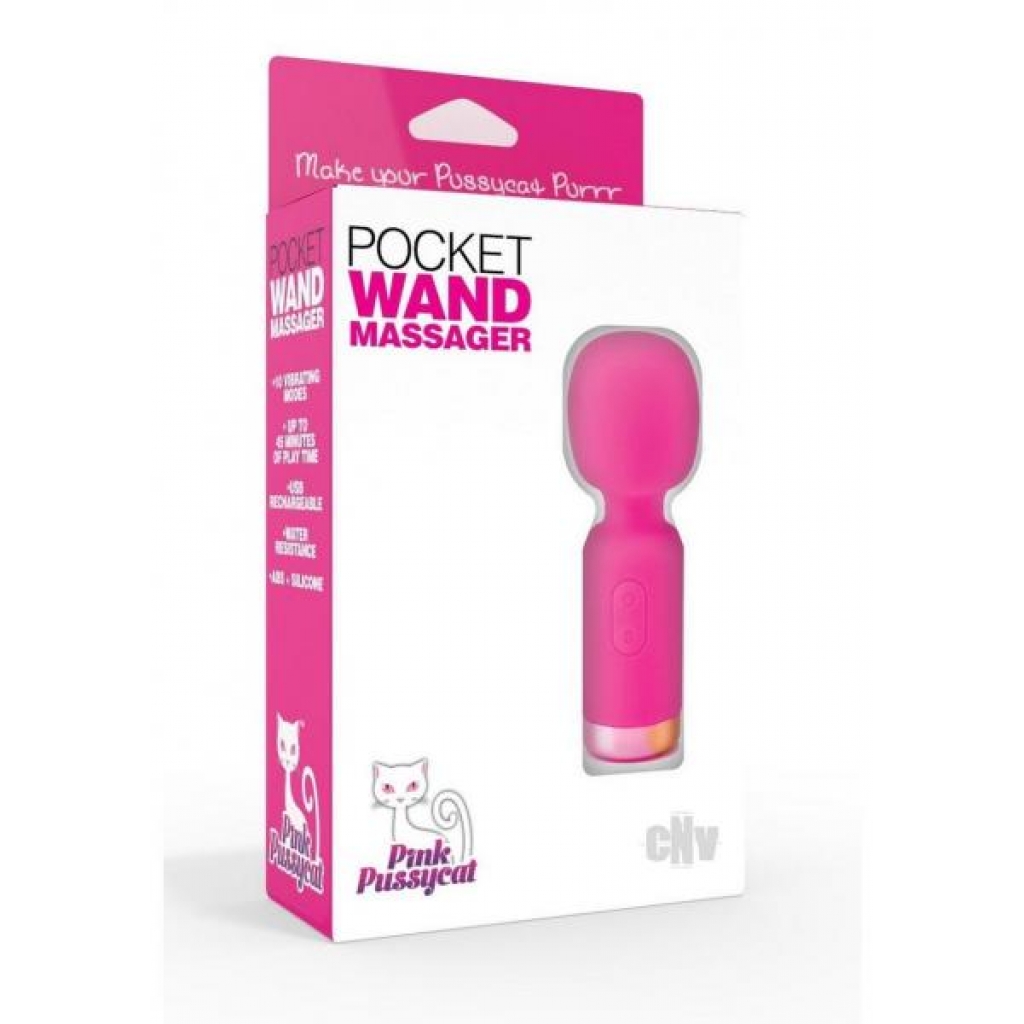 Pink Pussycat Vibrating Pocket Wand - Cousins Group Inc